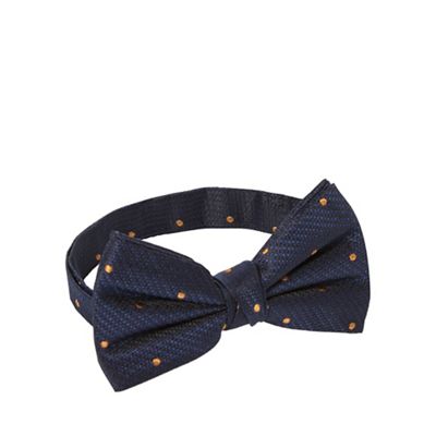 Navy silk dot ready tied bow tie